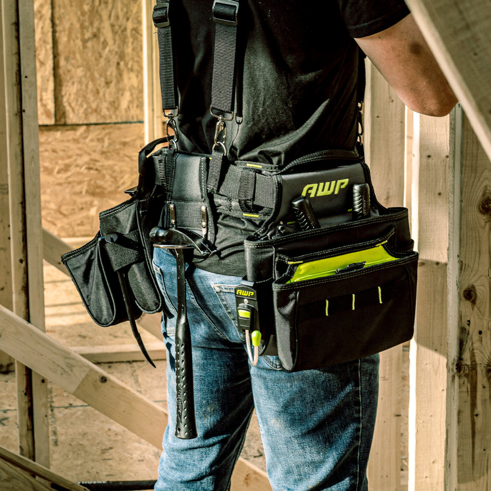 AWP TrapJaw tool belt with quick access system for fast paced construction work